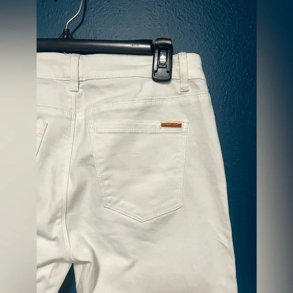 White House Black Market White Sequin Patch Skinny Ankle Jean - Size 2 (29") - Picture 9 of 13